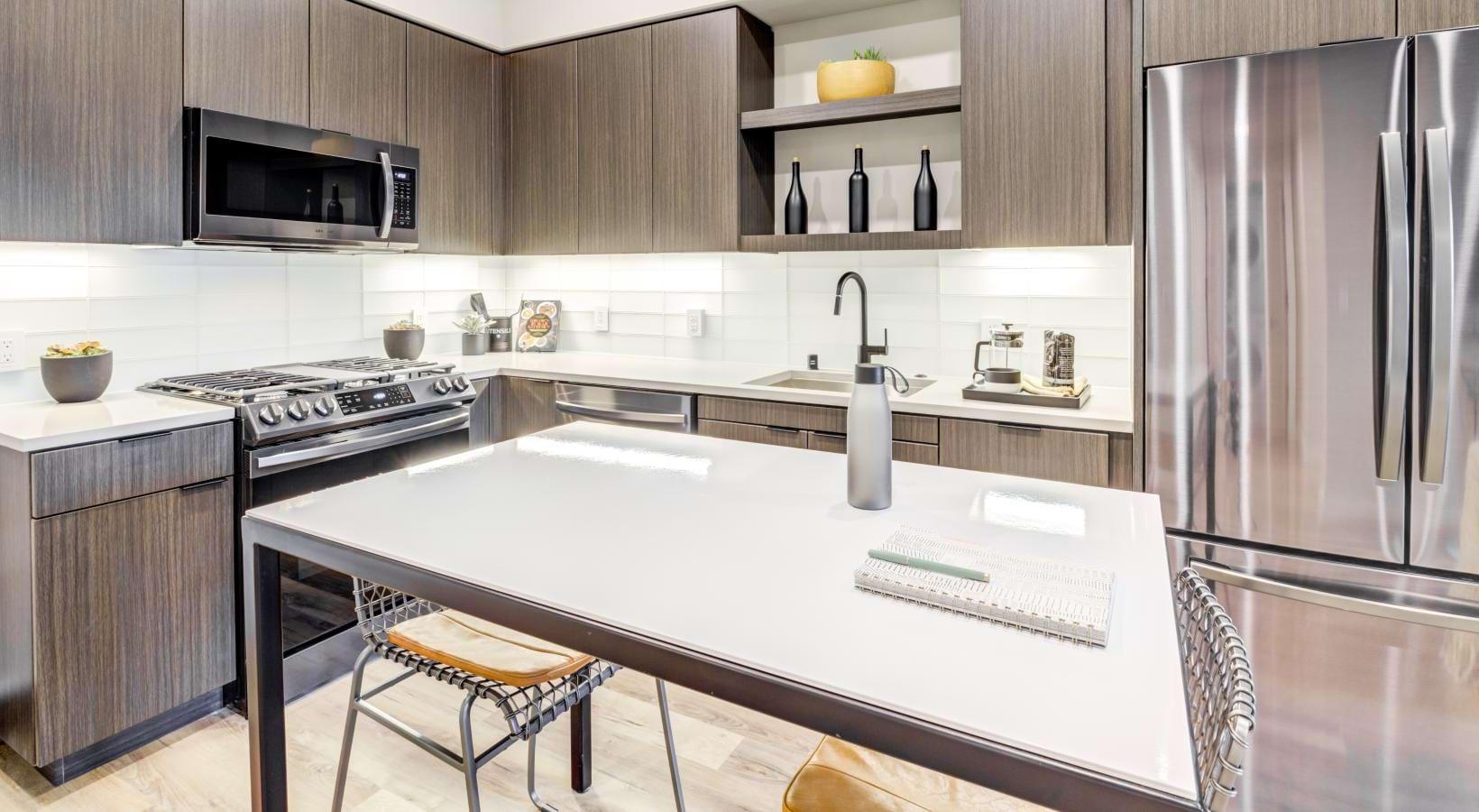 bright kitchen with table and chairs