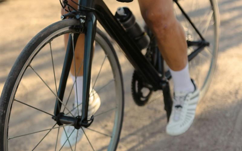 a person riding a bicycle