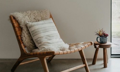 a chair with a pillow